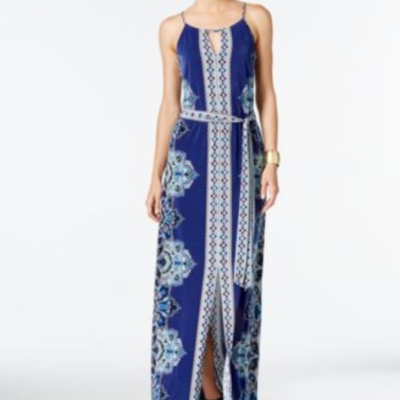 INC International Concepts Dresses & Skirts - I.N.C. Petite Printed Halter Maxi Dress Goddess